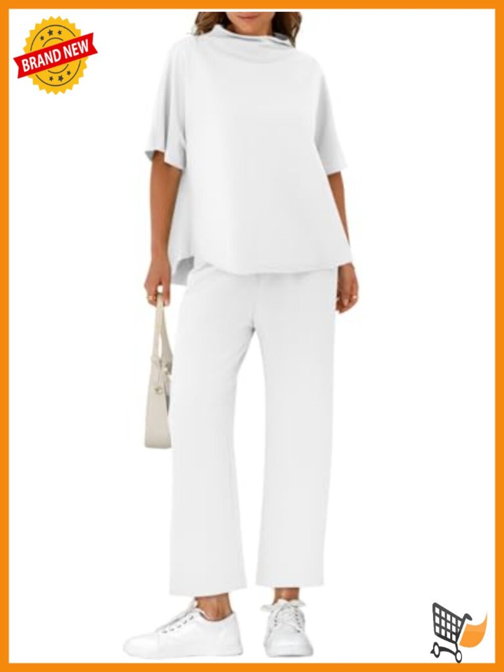 Women's Two Piece Lounge Set 3/4 Sleeve Top Wide Leg Pants Set